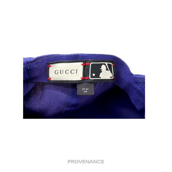 🔴 Gucci x NY Yankees Embroidered Hat Cap - Blue with Moth - Picture 8 of 13